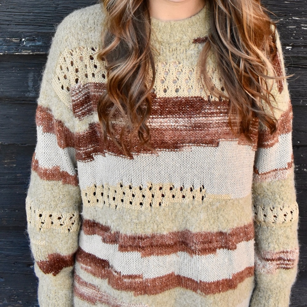 Striped Knit Sweater Dress - Multicolor - Picture 4 of 4
